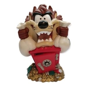 Vintage Warner Bros Tasmanian Devil Coin Bank 1997